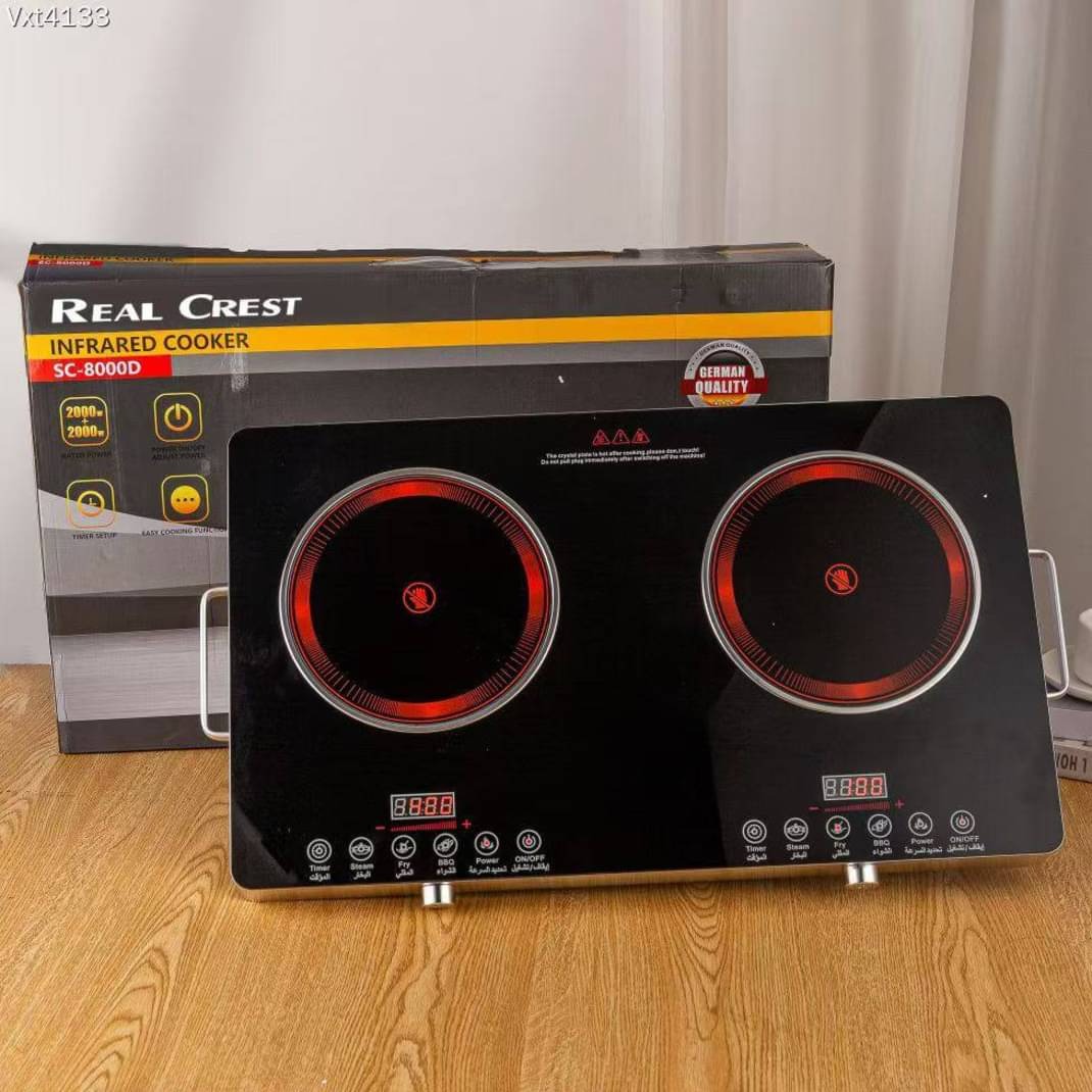 اجاق گاز دو شعله شیشه ای سیلور کرست مدل sc-8000D